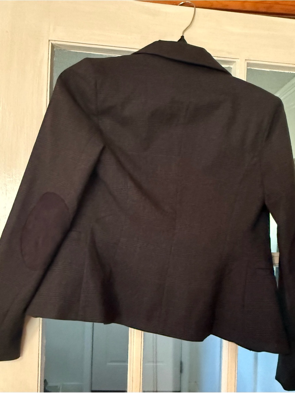 British Khaki Women's Dark Charcoal Plaid Blazer - Picture 2 of 5